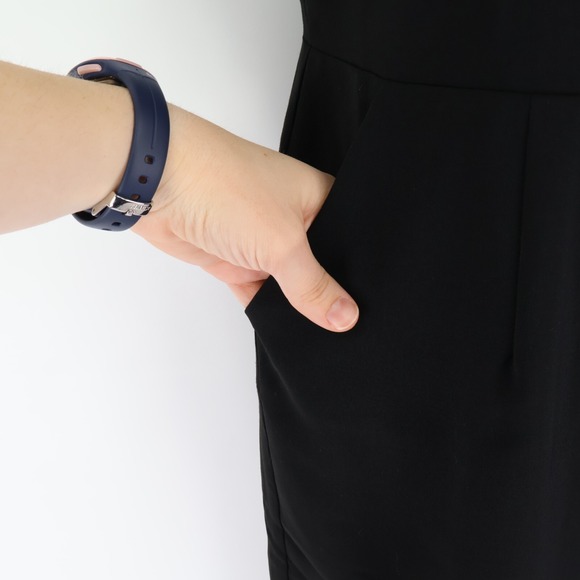 Esley Dress Womens Sz S Black 100% Polyester Beaded Pockets Lined Sleeveless NWT - Picture 7 of 9